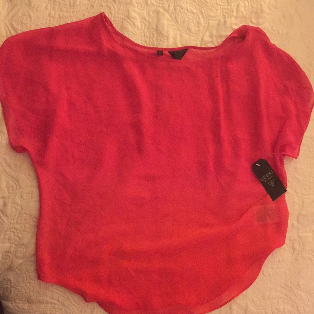 NWT Guess sheer tunic ‘Tayler Dip Dye Top”’